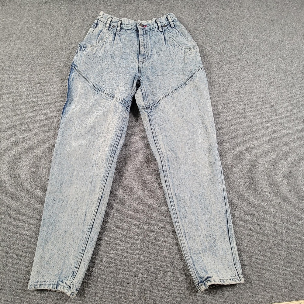 Vintage Pepsi Jeans Womens 13 30x30 Acid Wash Tapered Denim Pants USA 80/90s - Picture 1 of 14